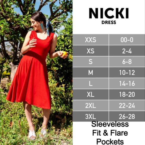 LuLaRoe Dresses & Skirts - LulaRoe Nikki Red Dress Solid Pockets Flare